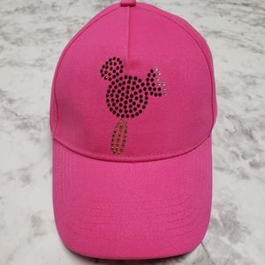 Disney Blinged Mickey Bar Pink Hat with Adjustable Strap